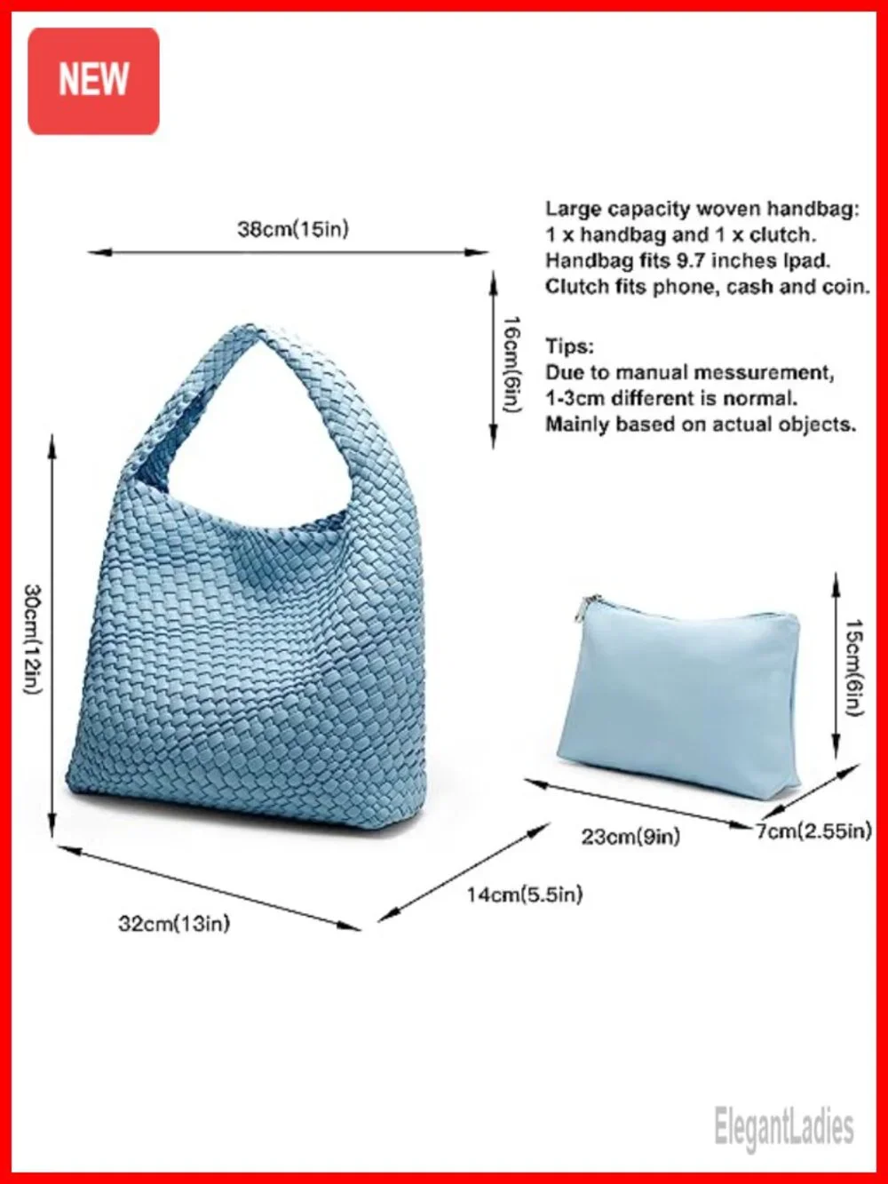 Woven Hobo Bag Vegan Leather Purses Soft Shoulder Tote
